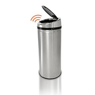 iTouchless 8 Gallon Round Stainless Steel Automatic Sensor Touchless Trash Can