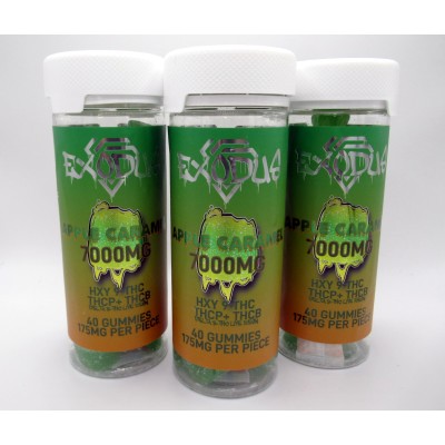 Exodus Legal Cannabis Live Resin Gummies - Apple Caramel Flavor - 7000MG - THCP+THCB - (40 Gummies)
