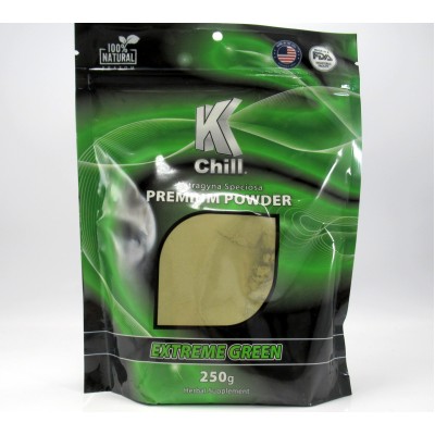 K Chill Extreme Green Green Malay Kratom - Premium Powder (250g) 	