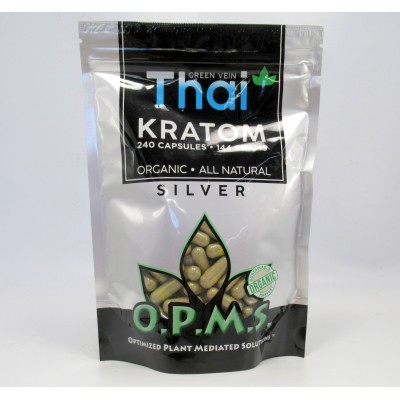 OPMS Silver Green Vein Thai - All Natural Caps (240ea)