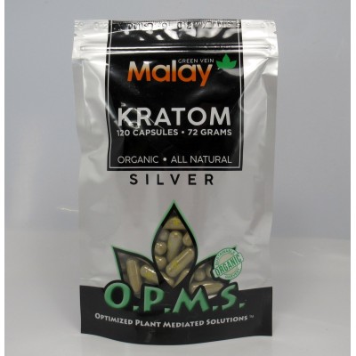 OPMS Silver Green Vein Malay - Organic - All Natural Caps (120ea)