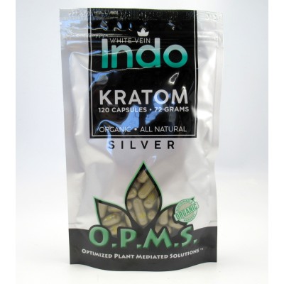 OPMS Silver White Vein Indo - Organic - All Natural Caps (120ea)