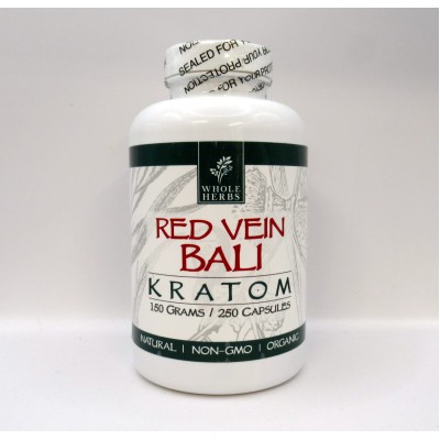 Whole Herbs - Red Vein Bali Capsules - Natural | Non-GMO | Organic (250ea)